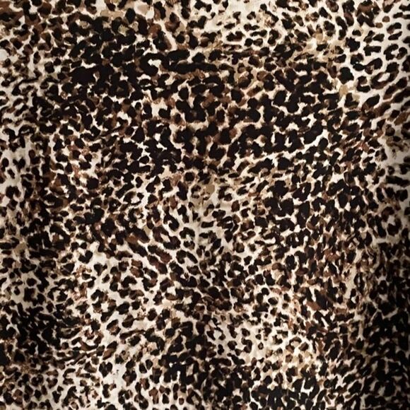 JONES STUDIO Leopard Cheetah Print Popover Blouse Brown Black M - Picture 5 of 6